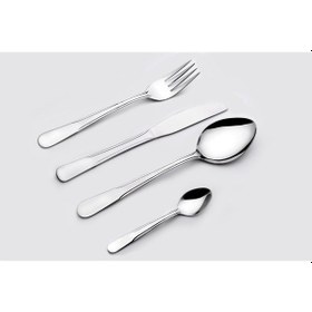 Resim Tozanlı Çelik Akdeniz Modeli 36 Parça Çatal Bıçak Kaşık Seti Gümüş 