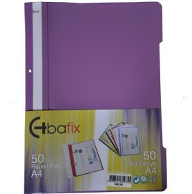 Resim Bafix Telli Dosya Plastik XL Mor A4 