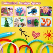 Resim 20 renkli 3D baskı kalem seti, el yapımı grafiti için DIY 3D baskı kalemi, el yapımı tasarım sanat PLA filaman çizim 