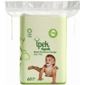 Resim İpek Organik Bebek Temizleme Pamuğu - 60 Adetli - Pamuk 
