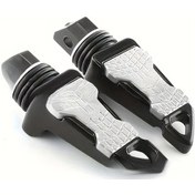 Resim Hightower Universal Gümüş Alüminyum Motosiklet Arka Ayak Pedalları: Kaymaz Tutamak 