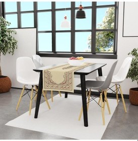 Resim Red Tulip Runner 140x45cm Lale Desenli, Ince Keten, Uluslararası Yıkama Ve Solmama Sertifikası Çok Renkli 