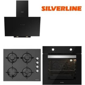 Resim Silverline BO6501B01 - CS5349B01 - 3481 Siyah Cam Ankastre Eko Set 