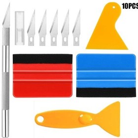 Resim Gajeena 10 Parça Tam Otomobil Cam Filmi Uygulama Aleti Seti - Kazıma Bıçağı, Bıçak Blokları, Kürdan Ve Fırça 