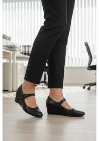 Resim Aspor Siyah Kadın Dolgu Topuk Ayakkabı Çok Renkli 