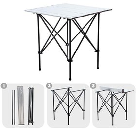 Resim Argeus 54024 Akordion Katlanabilir Alüminyum Silver Kamp ve Piknik Masası 