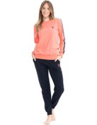 Resim U.s Polo Assn. 17075 Kadın Uzun Kollu Paçası Lastikli Eşofman Takımı-pembe Pembe 