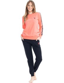 Resim U.s Polo Assn. 17075 Kadın Uzun Kollu Paçası Lastikli Eşofman Takımı-pembe Pembe 