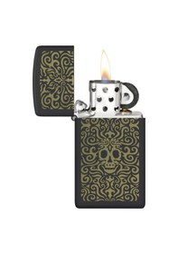 Resim Zippo Slim Skull Filigree Dizayn Çakmak 