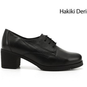 Resim Gönderi R Kadın Siyah Bağcıklı Orta Kalın Topuklu Hakiki Deri Oxford Ayakkabı Gdza13424230 siyah 