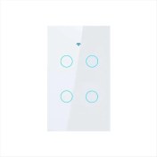 Resim Bueattuh Tua Abd Fiş Wifi Akıllı Duvar Anahtarı 4 Çete Nötr Tel Dokunmatik Sensör LED Işık Anahtarları Akıllı Ev Alexa Google Beyaz (Yurt Dışından) 