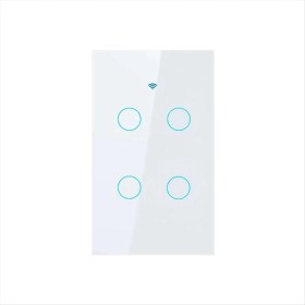 Resim Bueattuh Tua Abd Fiş Wifi Akıllı Duvar Anahtarı 4 Çete Nötr Tel Dokunmatik Sensör LED Işık Anahtarları Akıllı Ev Alexa Google Beyaz (Yurt Dışından) 