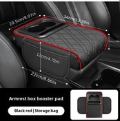 Resim Xuweiwei Lüks Yapışmaz Deri Konsol Kolçak Yastığı Yan Cepli Bardak Ve Mendil Kutusu 