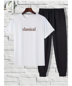 Resim classy moda Unisex Oversize Eşofman Takımı Kısa Kollu T-shirt Rahat Kalıp Günlük Spor Yazlık 