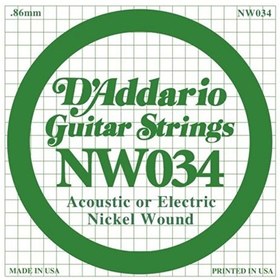 Resim D'Addario NW034 Nickel Wound Elektro Gitar Tek Tel 
