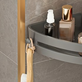 Resim 1 Paket Şık Plastik Duvara Monte Banyo Düzenleyici, Havlular, Bornozlar ve Aksesuarlar için Kancalarla, Kolay Kurulumlu Ev Depolama Çözümü, banyo gereçleri, havlu askısı banyo, Banyo duvar dekoru, Banyo depolama rafları, Banyo havlu tutucu 