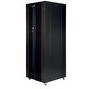Resim Lande 42U 800x1000 Hyperline Dikili Tip Rack Kabinet Siyah - Ön Cam Kapak Tekerlekli 