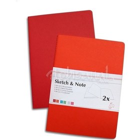 Resim Hahnemühle Ikili Eskiz Defter Seti 40 Sayfa A5 Kırmızı-Turuncu 