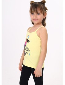 Resim Toontoy Kids Toontoy Kız Çocuk Deniz Kızı Baskılı Pul İşlemeli Atlet Sarı 
