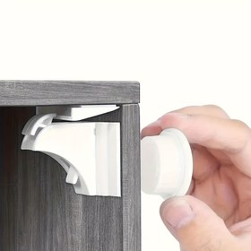 Resim Çocuklar için güvenli elektromanyetik kapı kilidi: kolay kurulum, görünmez tasarım, dolap ve çekmeceler için ev eşyaları 