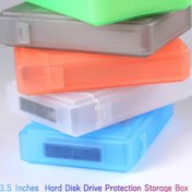 Resim Dayanıklı 3.5 İnç Hard Disk Koruyucu Kılıf - Şeffaf Kapaklı Yığınlanabilir Plastik Depolama Kutusu, Masaüstü Bilgisayarlar İçin İdeal, Beyaz ve Mavi, Masaüstü Bilgisayar Aksesuarı, Şık Tasarım, Güvenli Kapanış 