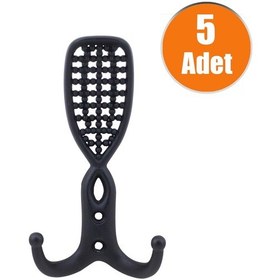 Resim Badem10 Portmanto Vestiyer Duvar Askısı Dolap Elbise Askılığı Siyah 5 Adt Diğer 