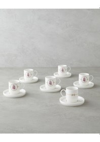 Resim English Home Wisteria New Bone China 12 Parça 6 Kişilik Kahve Fincan Takımı 90 Ml Beyaz Beyaz 