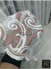 Resim Tül Perde Örme Kumaş Yoğun Dokulu, Normal Pile ,ütü İstemeyen Yapı ekru 