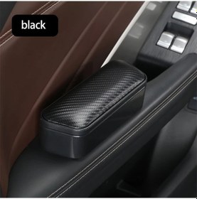 Resim Xuweiwei Siyah Karbon Fiber Universal Ayarlanabilir Araç Kolçak Saklama Kutusu - Konfor Ve Güvenlik İçin Genişletilebilir Ped 