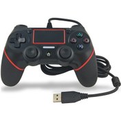 Resim Ps4 Kolu Kablolu Kolu Kablo Oyun Denetleyicisi İçin Siyah Kırmızı 