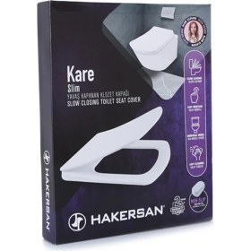 Resim Hakersan Kare Yavaş Kapanan Klozet Kapağı 