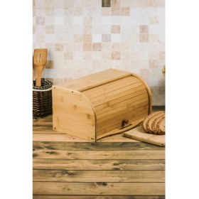 Resim Mcreative Bambu Lüks Panjur Kapaklı Büyük Ekmek Dolabı, Bambu Ekmek Kutusu Ekmek Dolabı, Ekmek Sepeti Sandığı, Ekmeklik, Çok Amaçlı Bambu Kutu 