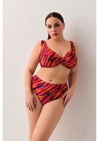 Resim Suwen Flame Önü Burgulu Balensiz Bikini Üst Sb2557013841384 Flame Baskılı 