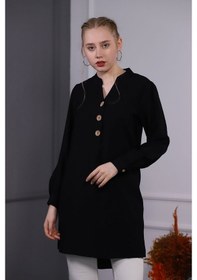 Resim Gabria Kadın Düğmeli Tunik Siyah 