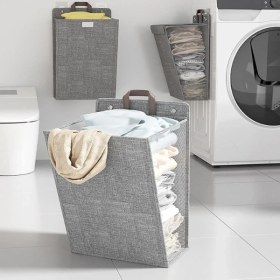 Resim Katlanabilir Asılabilir Kirli Çamaşır Sepeti 