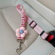 Resim 1 adet Köpek Araba Koltuğu Kemeri Yansıtıcı Dokuma Tasma, Pet Taşıyıcı Seyahat Güvenliği Kemer ile Teleskopik Tasma, Çeşitli Renklerde Mevcut 