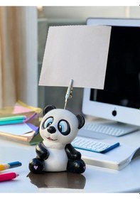 Resim Tatlı Sevimli Kawaii Panda Fotoğraf Not Tutacak Ofis Hediye Tutucu Siyah Beyaz 