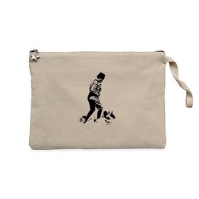 Resim 18 Mart Atatürk Siperde Krem Clutch Astarlı Cüzdan / El Çantası - Krem 