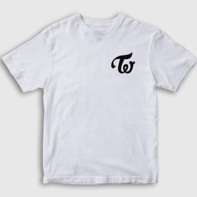 Resim Presmono Unisex Çocuk Beyaz Logo K-Pop Twice T-Shirt 