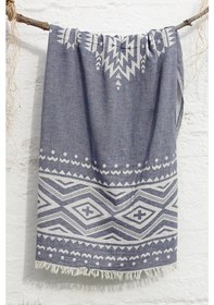 Resim Baveno Pamuklu 90 x 180 Peştemal Plaj Havlusu Etnik Desen Jakarlı 