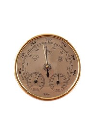 Resim Padalink Altın Renkli 128mm Çapında Hava Basıncı, Sıcaklık Ve Nem Ölçerli Taşınabilir Meteoroloji İstasyonu 