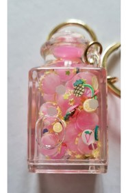 Resim Modellino Hediyelik Kawaii Kristalize Sulu Anahtarlık Silikon Bileklik & Çanta Süsü - Pembe Şeker Kavanozu 