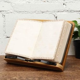 Resim Ahşap Katlanabilir Kitap Okuma Standı - Kitap-Tablet Tutma Standı Bambu-5 Kademeli 