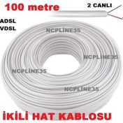 Resim Beyaz 100 Metre 2 Canlı Vdsl Adsl Hat Kablosu Bina Giriş Modem 