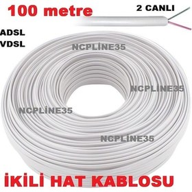 Resim Beyaz 100 Metre 2 Canlı Vdsl Adsl Hat Kablosu Bina Giriş Modem 