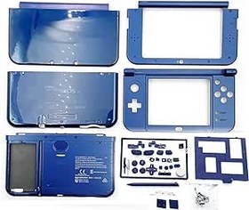 Resim New3DS XL/LL Ekstra Muhafaza Kabuğu Komple Set Mavi Değiştirme, Nintendo New 3DS XL LL New3DSXL ile Uyumlu, Kendin Yap Dış Kasa Kapak Plakaları + Düğmeler + Vidalar + Stylus + JoyStick Şapka 