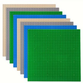 Resim 8'li Klasik Yapı Blokları Taban Plakaları, Önemli Markalarla Uyumlu, 32x32 Kilitlenebilir Tuğla Temel Parçaları, Şehir Manzarası ve Mimari Modeller için, ABS Malzeme, Çeşitli Renkler 