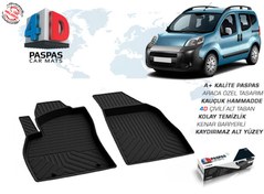 Resim Peugeot Bipper 4D Havuzlu Paspas Siyah Ön 2 Parça 2008 ve Sonrası 