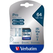 Resim Verbatim 64gb Sdxc Pro U3 Hafıza Kartı 
