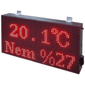 Resim LEDMER 32x64cm Wi-fi Kontrollü Saat Tarih Sıcaklık Nem Göstergesi 